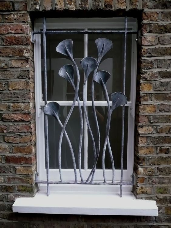 Hoa sắt bảo vệ mẫu hoa văn uốn lượn 3